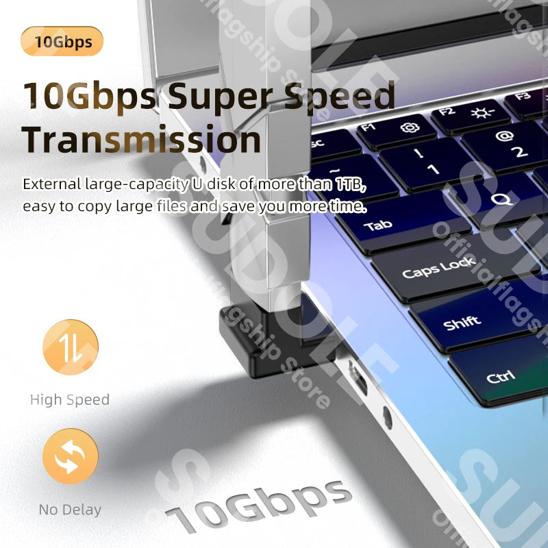Adaptateur USB3.1 vers Type C 10Gbps OTG transfert de données rapide 5V @ 3A convertisseur de charge rapide pour Samsung Xiaomi téléphone Macbook Pro tablette