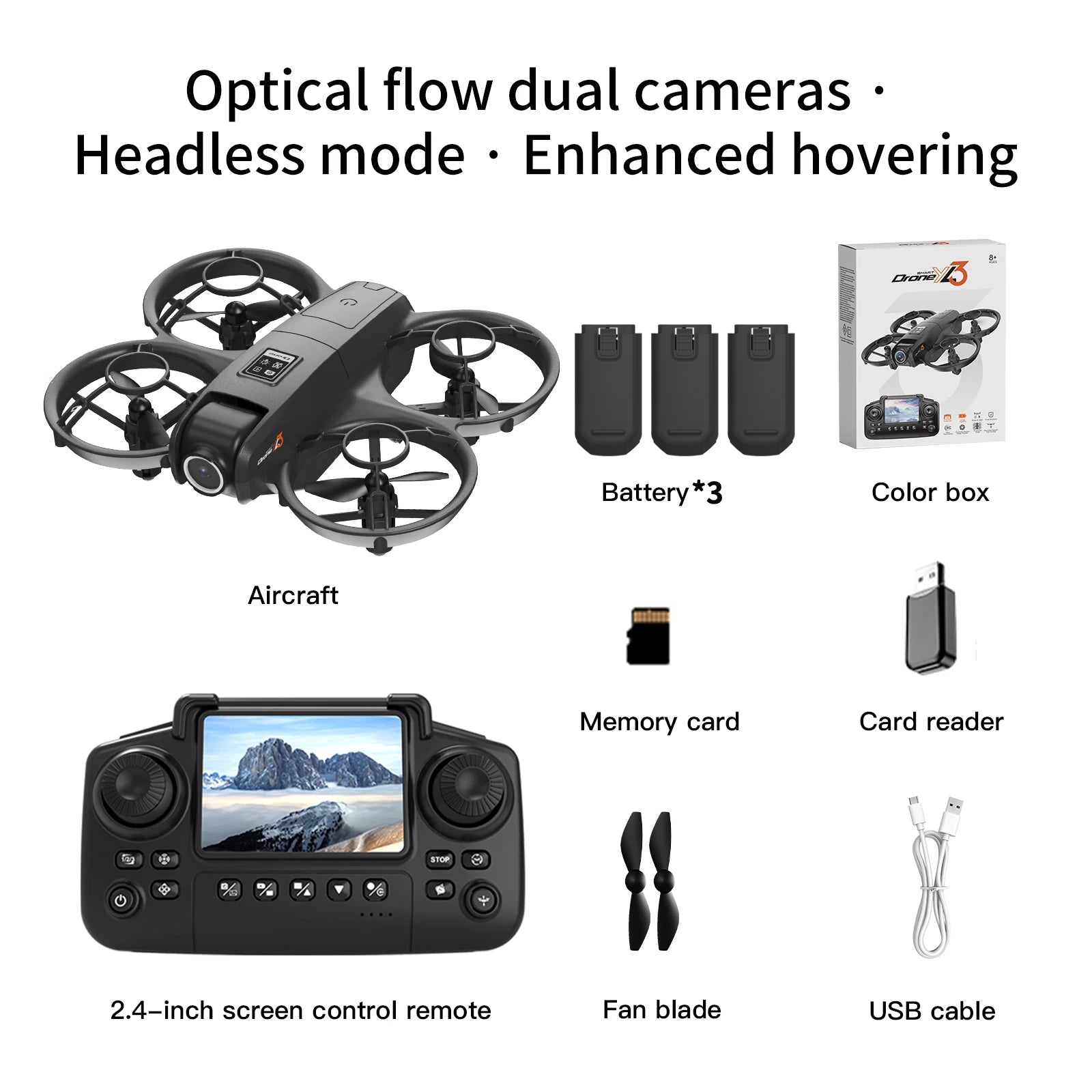 Mini Drone à distance – Écran 4K, Caméra Hover, Poche, Quadcopter RC 2025 YL3