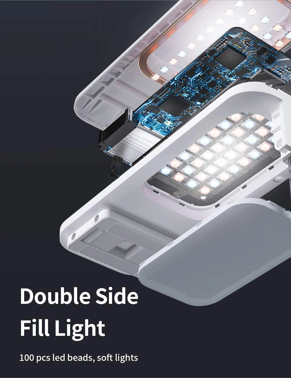 Support extensible pour selfie, support de téléphone, rotation à 360 °, sans fil, pliable, lumière d'appoint à 7 LED,