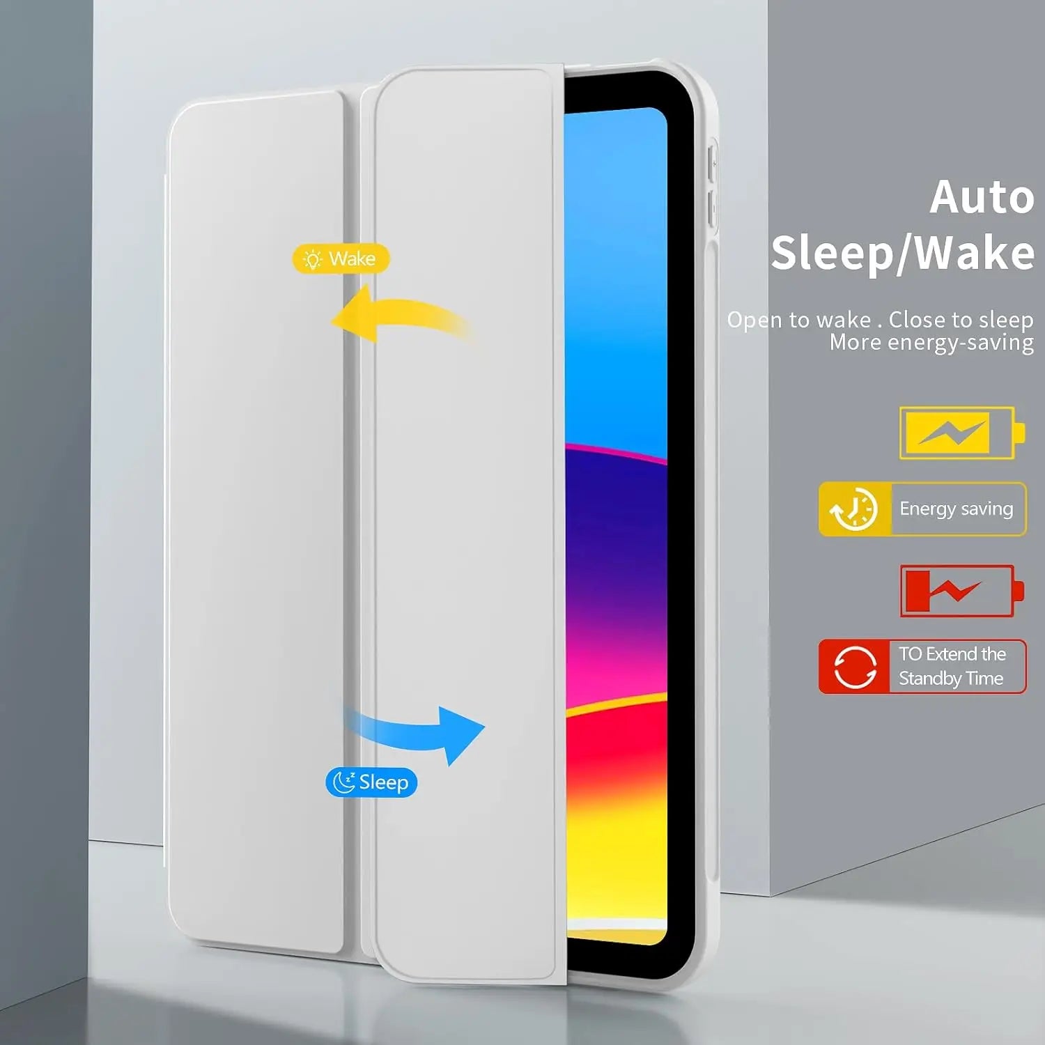 Étui à rabat pliable iPad 10e / 11e génération – Coque de protection cuir PU avec support magnétique