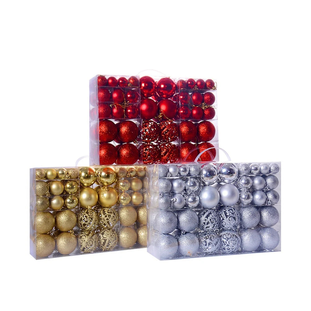 Boules de Noël, Ensemble d'ornements d'arbre de Noël incassables, bleu glace, décoration de Noël