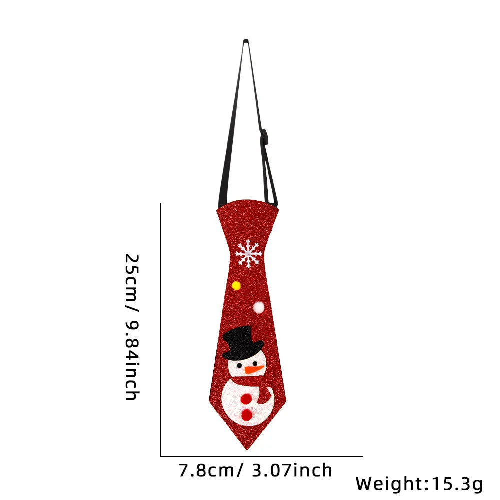 Cravates de Noël en Feutre pour Enfants, Décorations de ix, Bonhomme de Neige, Elk, Arbre