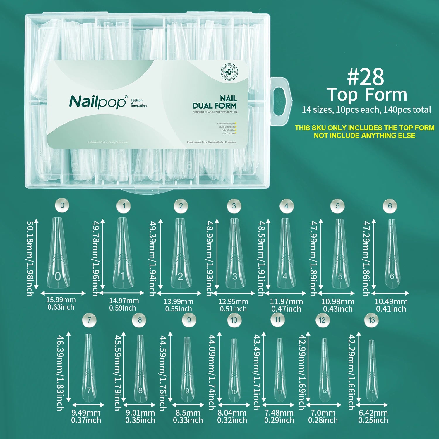 Formes doubles pour ongles, réutilisables, pointes claires, manucure française, Gel/Polygel/Acrylique, 70/140 pièces