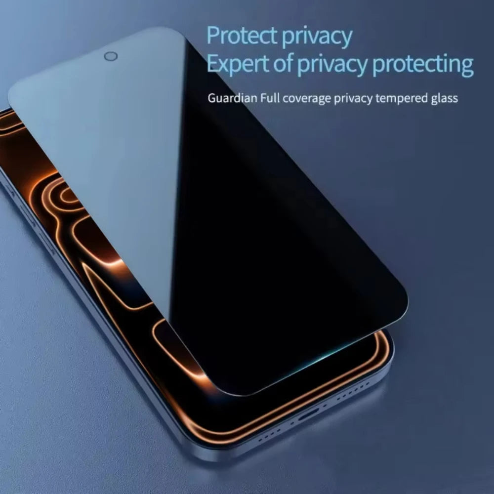 Verre trempé de confidentialité oléophobe pour iPhone – Film anti-espion avec pose facilitée