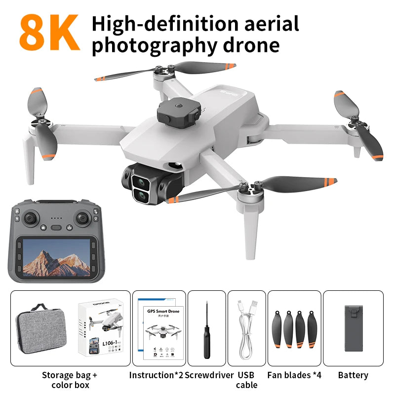 Drone L601-1 Pro 2025 – GPS, Caméra 8K HD, Écran LCD et Évitement d’Obstacles
