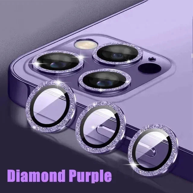 Verre de protection d'objectif en métal, 3 pièces, pour iPhone 13 12 11 15 16 17Pro Max Mini, Film de protection d'objectif de caméra arrière pour iPhone 16 15 Plus