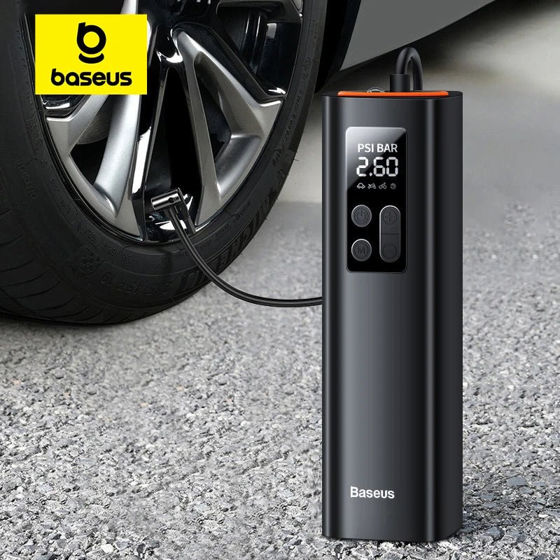 Gonfleur de pneu de voiture portable Baseus 12 V 150 psi Mini compresseur d'air de voiture pompe gonflable numérique intelligente pour voiture vélo bateau pompe à air