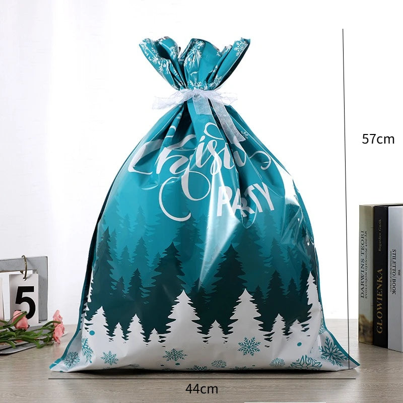 5/10 pièces emballage cadeau de noël sac à cordon joyeux noël père noël cadeaux sac Extra grande taille biscuits bonbons sacs Navidad
