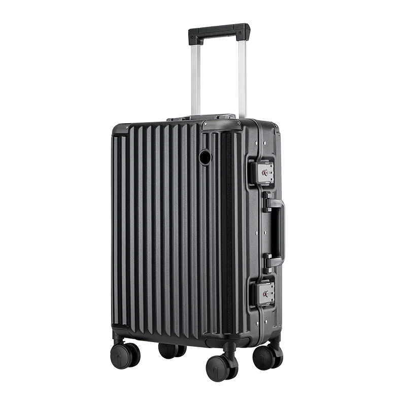 Valise rigide en PC avec cadre en aluminium – bagage à roulettes à serrure TSA, 20, 24 et 26 pouces
