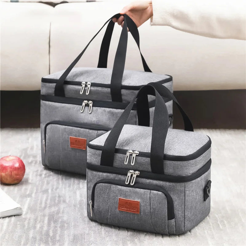 Sac isotherme, Boîte à lunch fourre-tout multifonctionnelle à double couche avec sangle, glacière, grande capacité, voyage, pique-nique