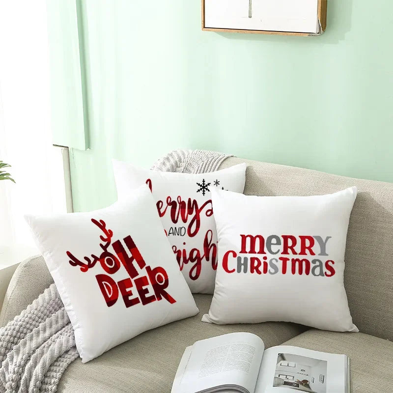 Housse de coussin de Noël 45 cm, taie d'oreiller, décorations de Noël pour la maison, ornement de Noël, nouvel an