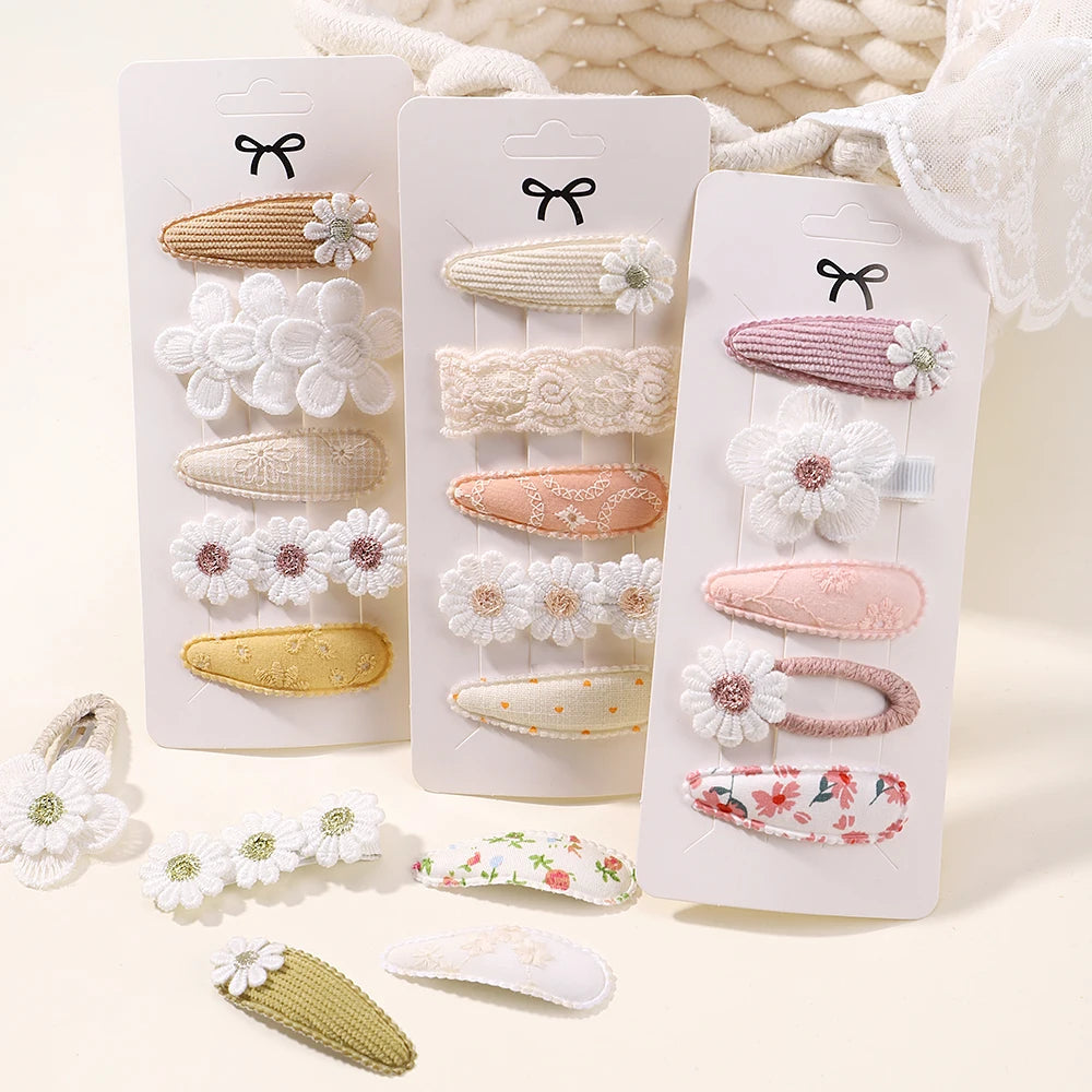 Mini-Haarspange für Babys, Mädchen, 5 Stück/Set, Blumenmuster, Prinzessin, Kleinkind-Haarnadel, wunderschön, seitlicher Pony