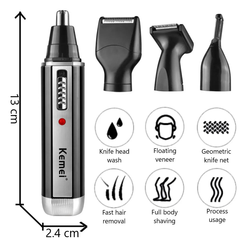 Tondeuse à Barbe Rechargeable 4 en 1 pour Homme, Appareil d'Épilation