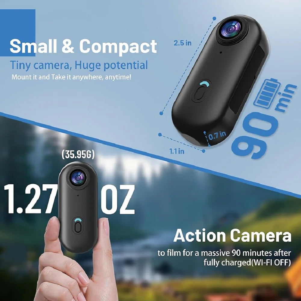 JETO 1080P HD Pet Collar Camera, Mini Sports Camera for Cats and Dogs with Mobile Audio and Video Recording