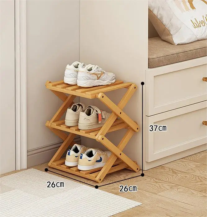 Bamboo Shoe Rack, Simple and Foldable, 2 to 6 Tiers