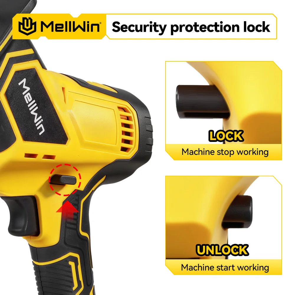 Scie Alternative Électrique Sans Fil MELLWIN – Vitesse Variable, Coupe Bois, Métal et PVC, Compatible Makita 18V