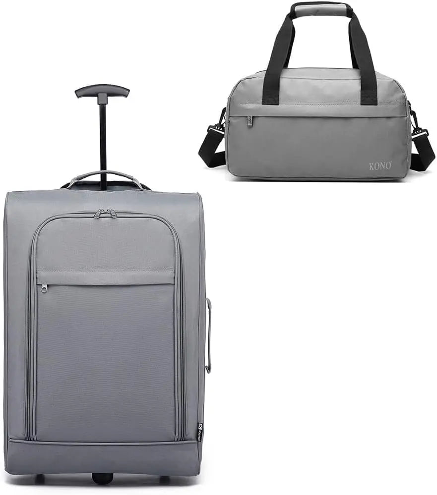 Étui léger en tissu à 2 vitesses avec sac à bandoulière KONO, chariot de cabine Noir