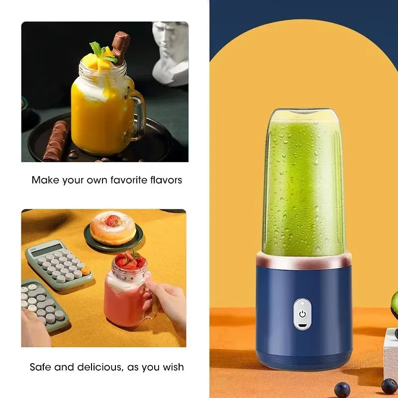 Mélangeur de Jus Portable Mini Blender Électrique USB 6 Lames