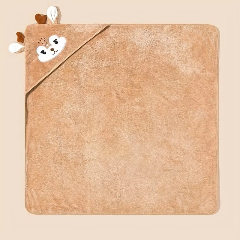 Serviette de bain en fibre de polyester à capuche pour bébé, peignoir pour nouveau-né, couverture d'emmaillotage pour filles, 80x80 cm, paquet