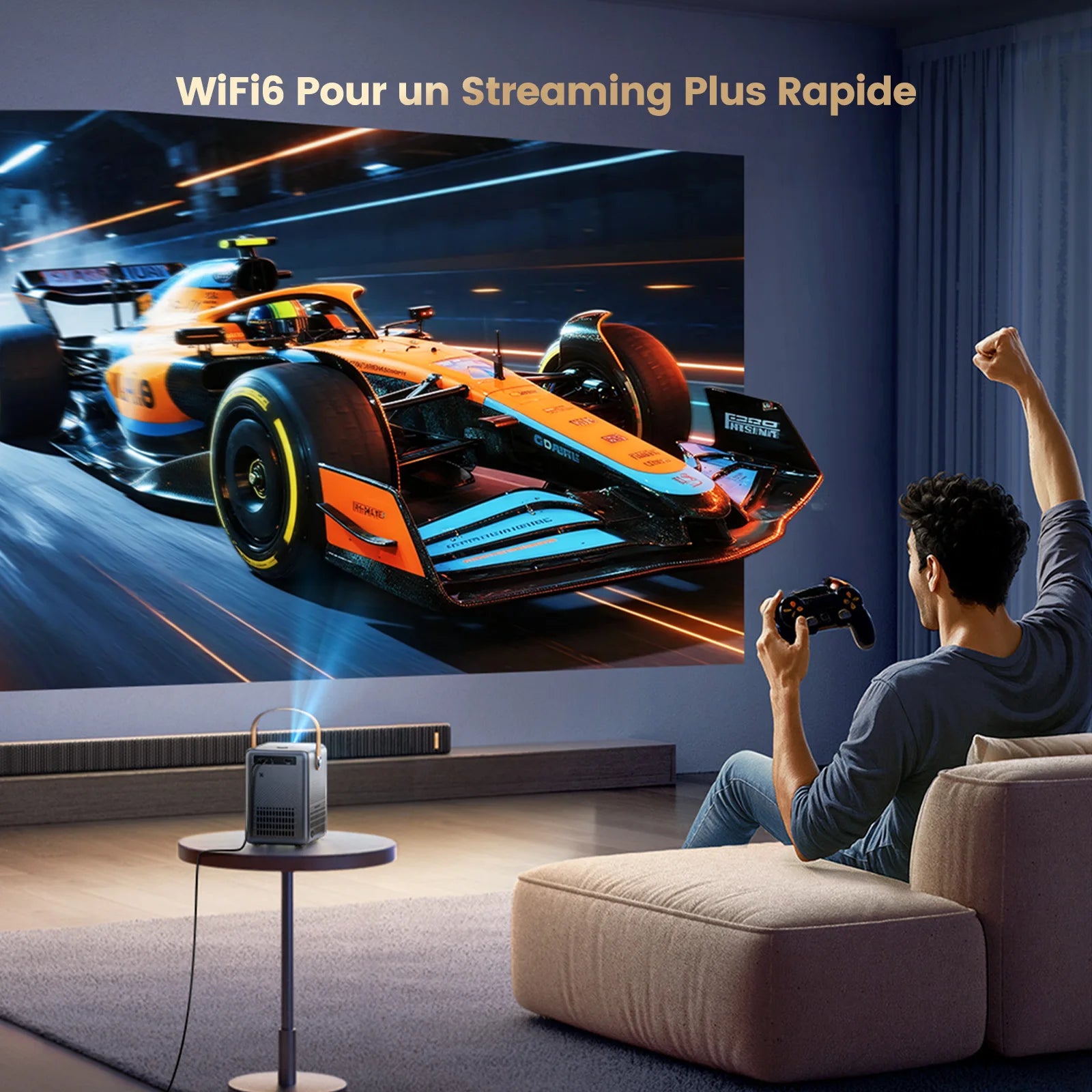 Projecteur Vidéo Wimius 1080P Natif WiFi 6 Bluetooth – Home Cinéma Portable