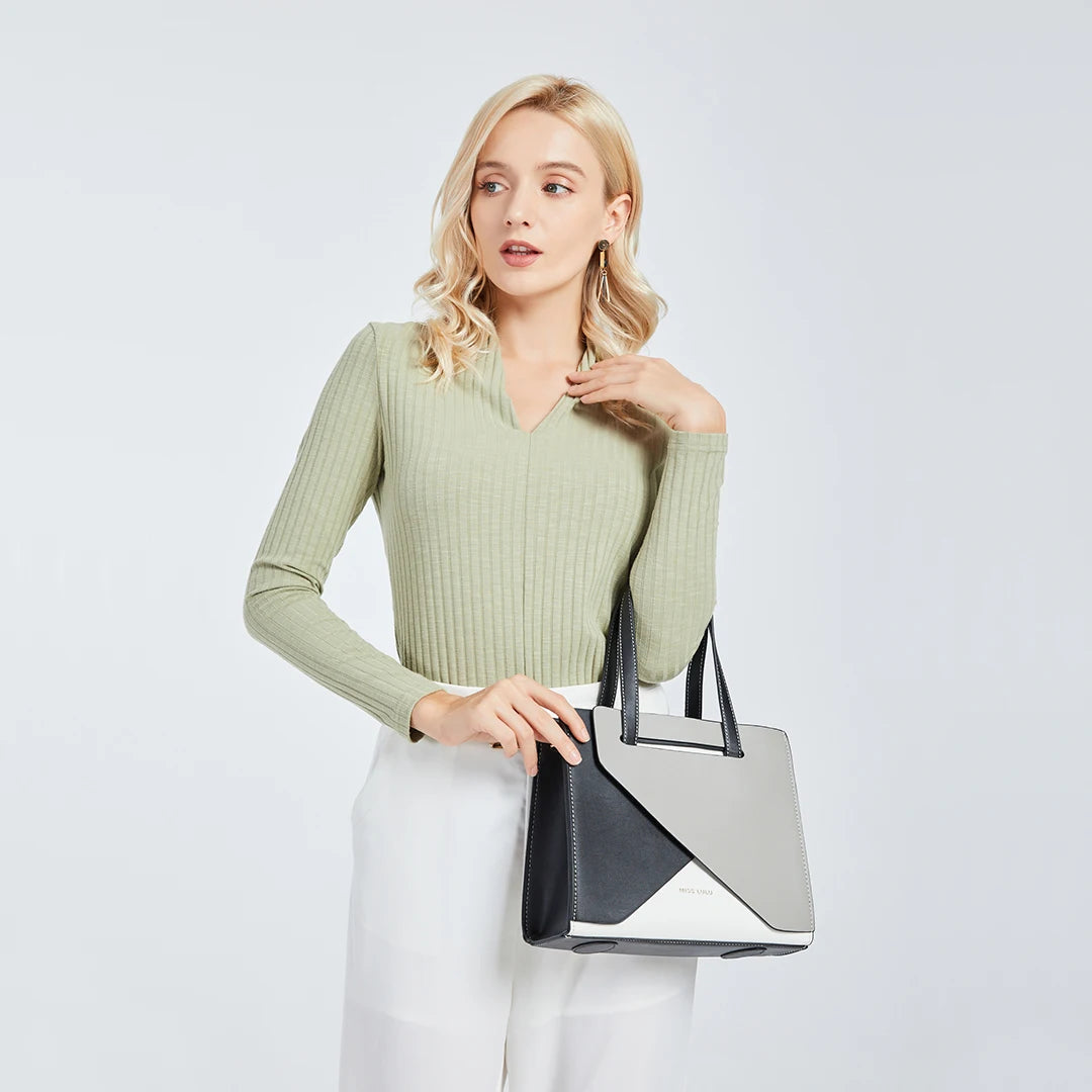 Sac à main en cuir PU pour femme Miss Lulu – sac à bandoulière moyen avec sangle réglable et poignée