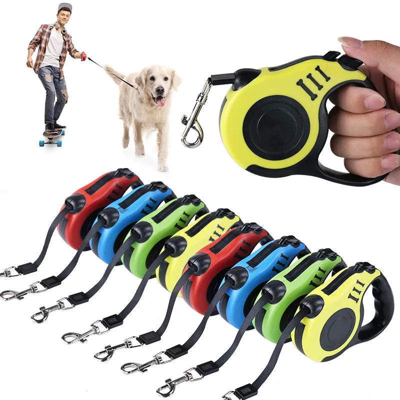 Laisse rétractable automatique pour chien, ceinture flexible, produit pour petit, moyen et grand chien, 3 m, 5 m