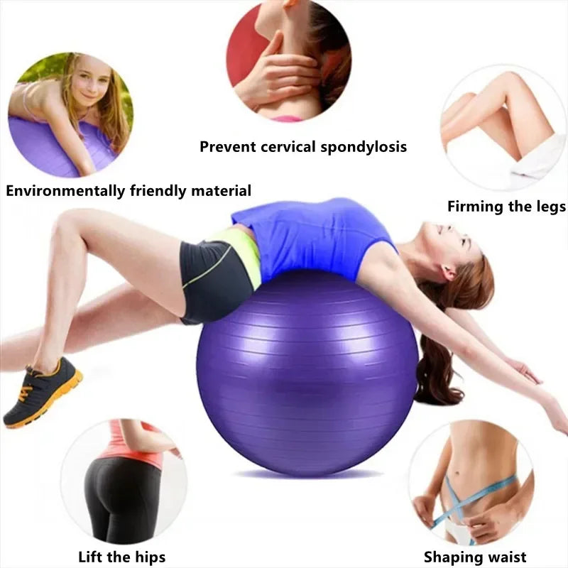 Ballon de yoga gonflable en PVC de 45 à 85 cm, grand ballon d'exercice épais pour la gym, le fitness, le pilates et l'équilibre