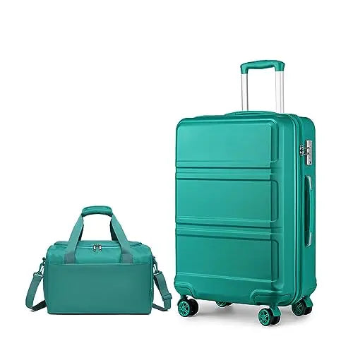 Ensemble de bagages rigides 2 pièces avec sac de voyage S/M/L KONO – roulettes 360°, serrure TSA, valises S-M-L