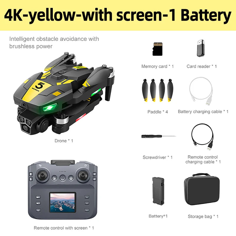 Drone FPV 8K Professionnel Xiaomi Mijia M5s, Caméra Haute Définition, Moteur Brushless (Sans Balais), Télécommande avec Écran, Vol Longue Durée, Pliable, RC
