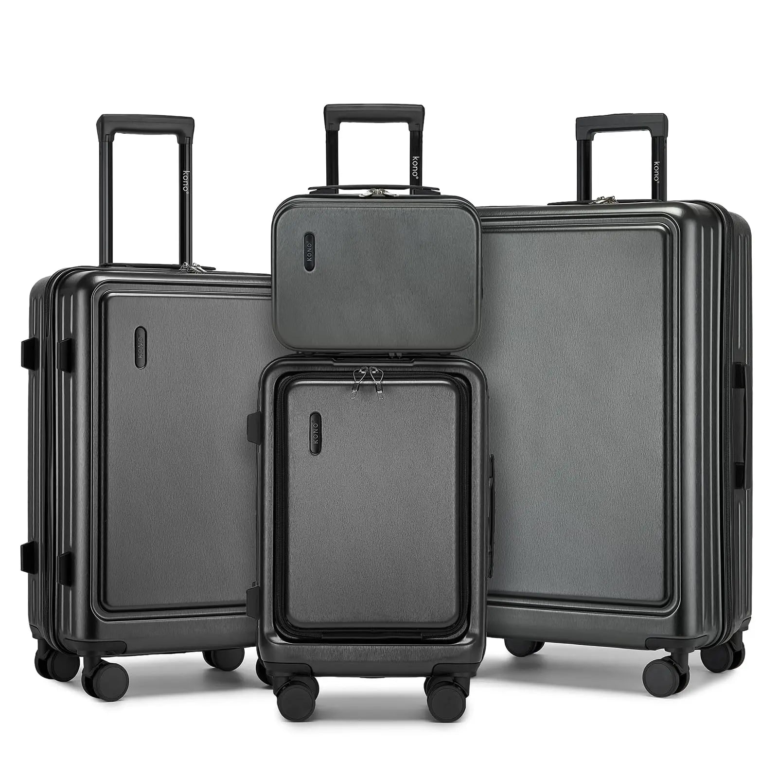 Ensemble de valises rigides ABS + PC KONO – serrure TSA, 4 roues 360°, cabine et soute