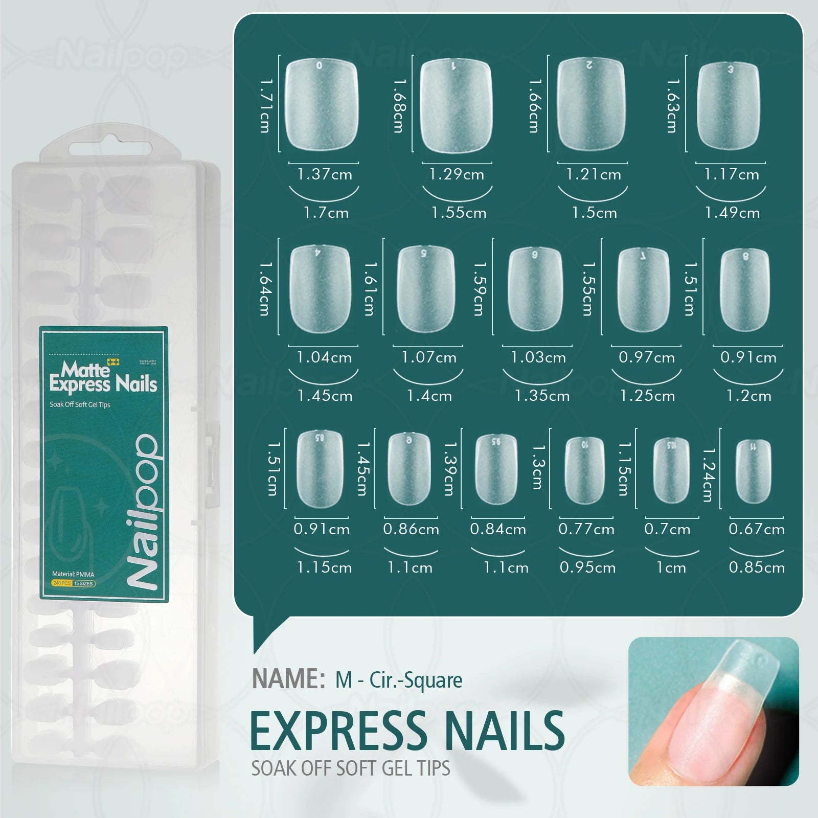 Faux ongles mats et doux, 240 pièces