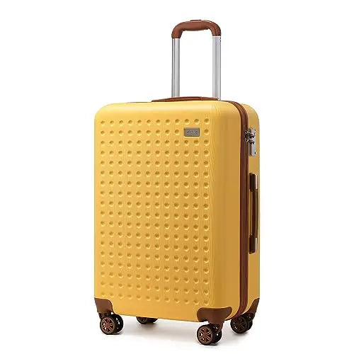 KONO Étui rigide 100% ABS, valise à roulettes 8 roues spinner, serrure TSA pour bagage à main et voyage