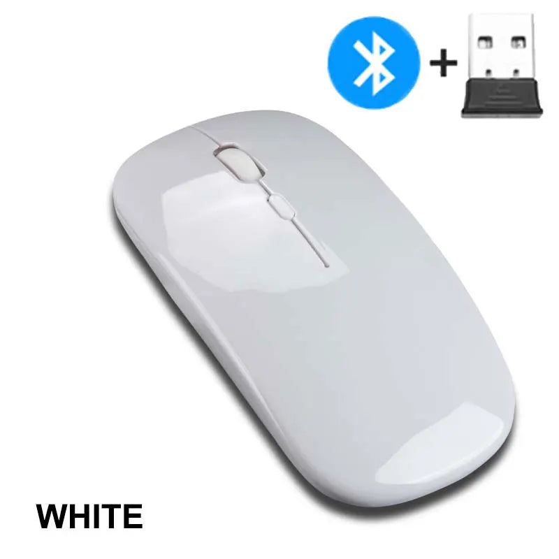 Souris sans fil 2,4 GHz + Bluetooth 5.0 pour tablette, ordinateur portable, souris sans fil ultra-fine, version à piles AAA