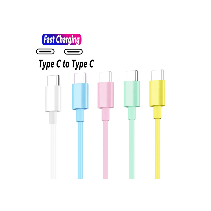 Câble PD 60W Type-C vers Type-C pour iPhone 15 / 16, charge rapide pour Samsung, Xiaomi, Huawei, accessoires de téléphone 1 m / 2 m