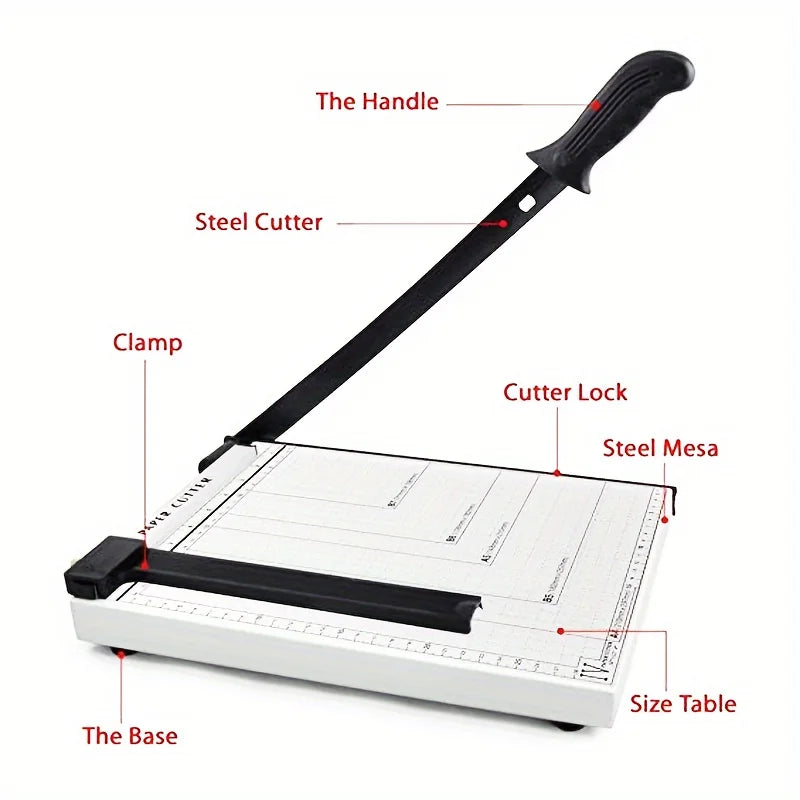 Massicot, Outil de découpe de papier A4 robuste avec base en métal durable - Coupes précises de 300 mm, capacité de 10 pages