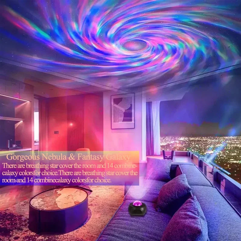 Projecteur Galaxy avec haut-parleur Bluetooth, veilleuses LED Smart Star, lampe de table Nebula, KTV Party, lumière de scène, salle de jeu, décor de chambre