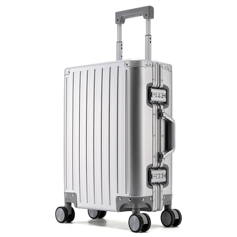Valise rigide en alliage d’aluminium et de magnésium avec cadre en aluminium SUSHIMU – bagage à roulettes, 20, 24, 26 et 28 pouces