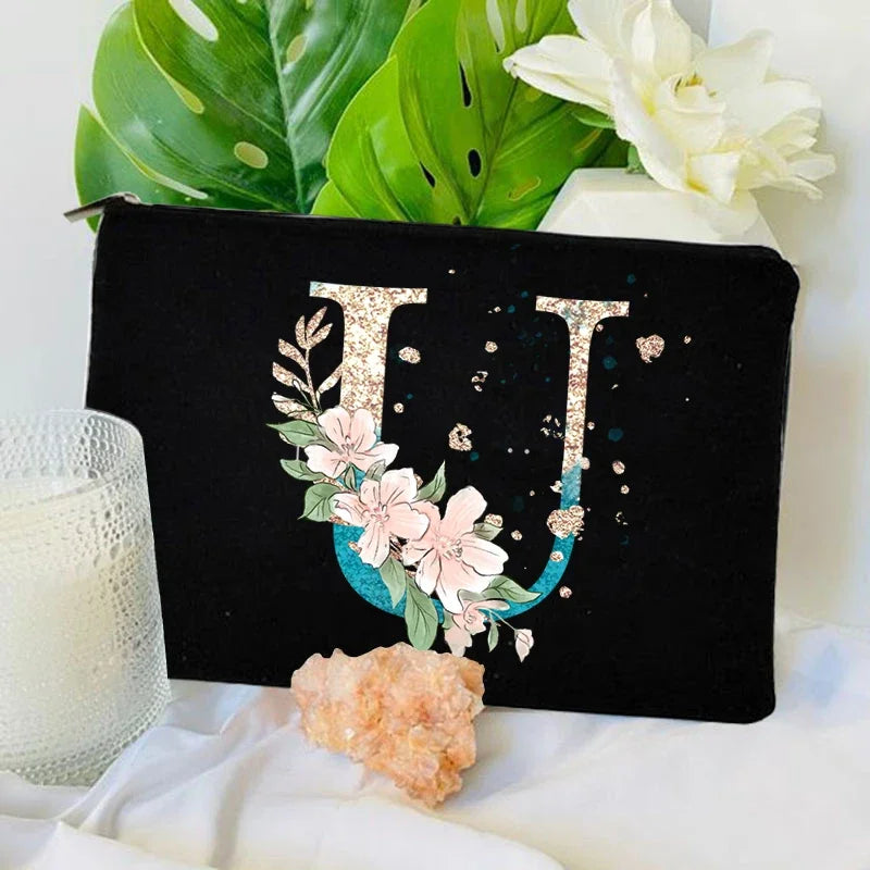 Trousse de maquillage à fermeture éclair avec dégradé de couleurs, trousse de toilette de voyage tendance, trousse de maquillage