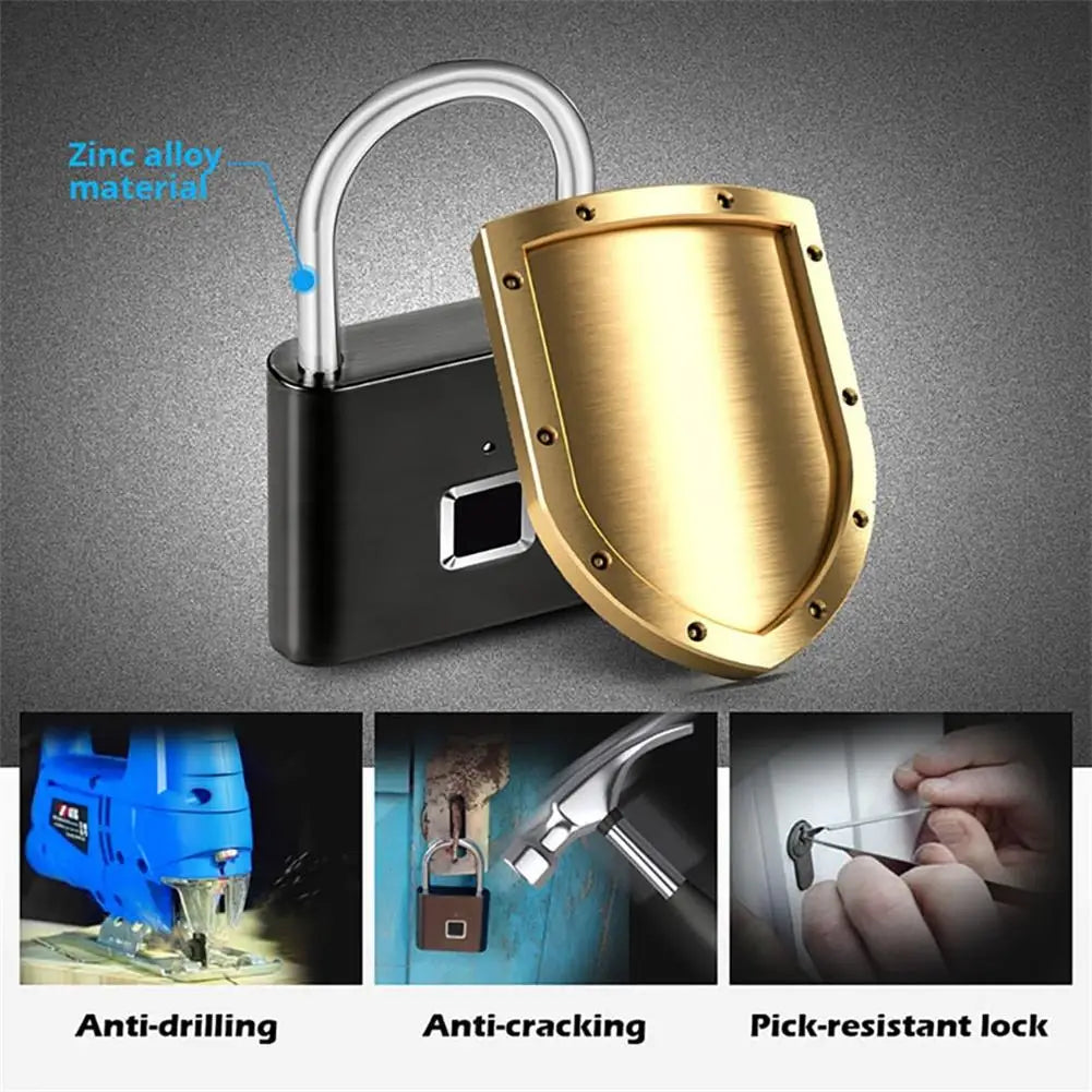 Digital Fingerprint Padlock with USB Charging