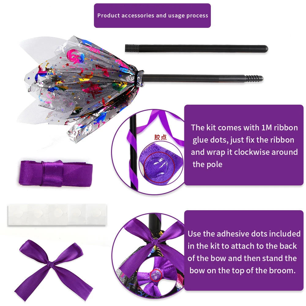 Décoration Balai de Sorcière pour Enfants – Accessoire Halloween, Photo