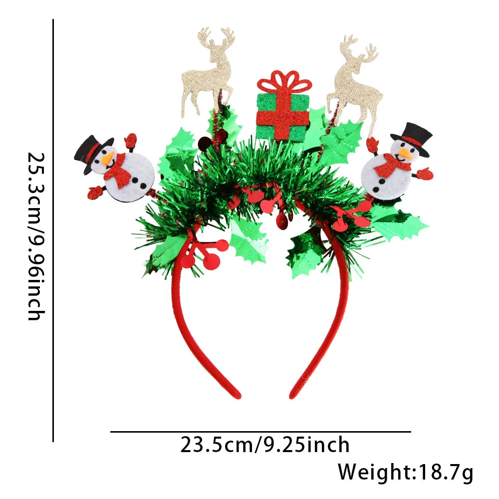 Serre-tête décoratif, Bandeaux du Nouvel An et de Noël - Cerceaux pour cheveux de bonhomme de neige de renne