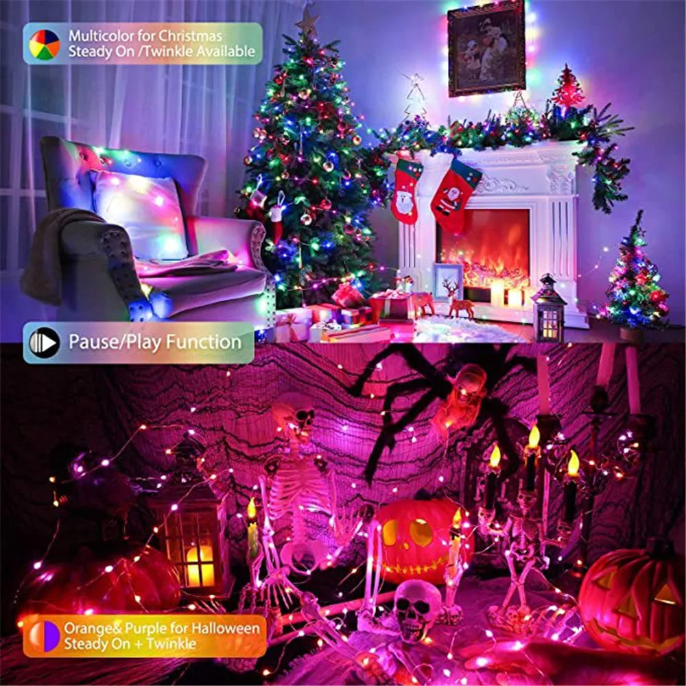 Smarte LED-Lichterkette Bluetooth & WiFi 5V