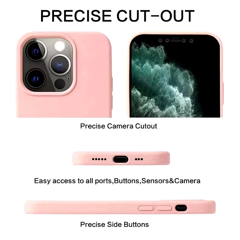 Coque de téléphone en Silicone liquide pour iPhone 12 Pro Max, 11 Pro Max, 12 Pro, 11 Pro, 12 mini, 11, 12