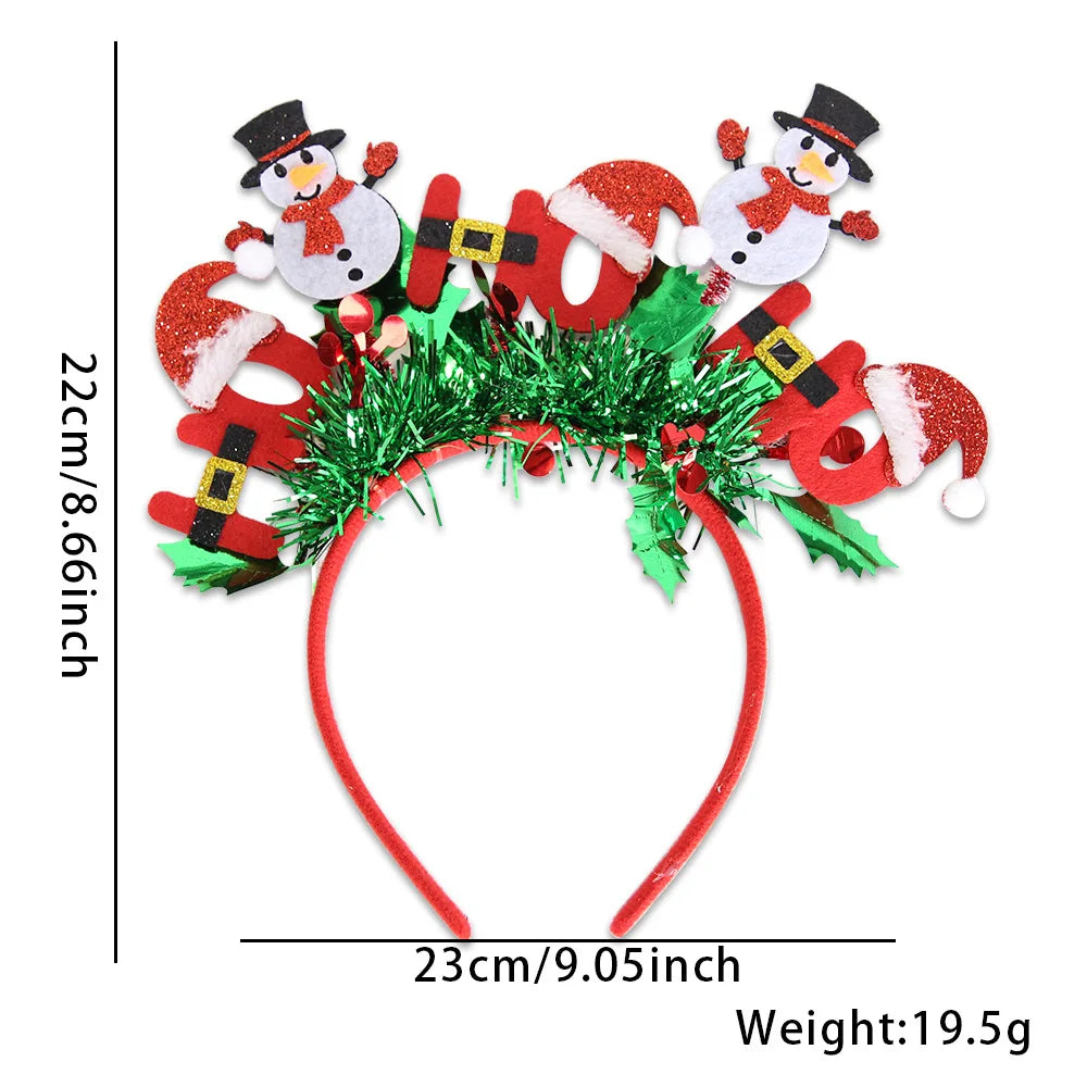 Serre-tête décoratif, Bandeaux du Nouvel An et de Noël - Cerceaux pour cheveux de bonhomme de neige de renne