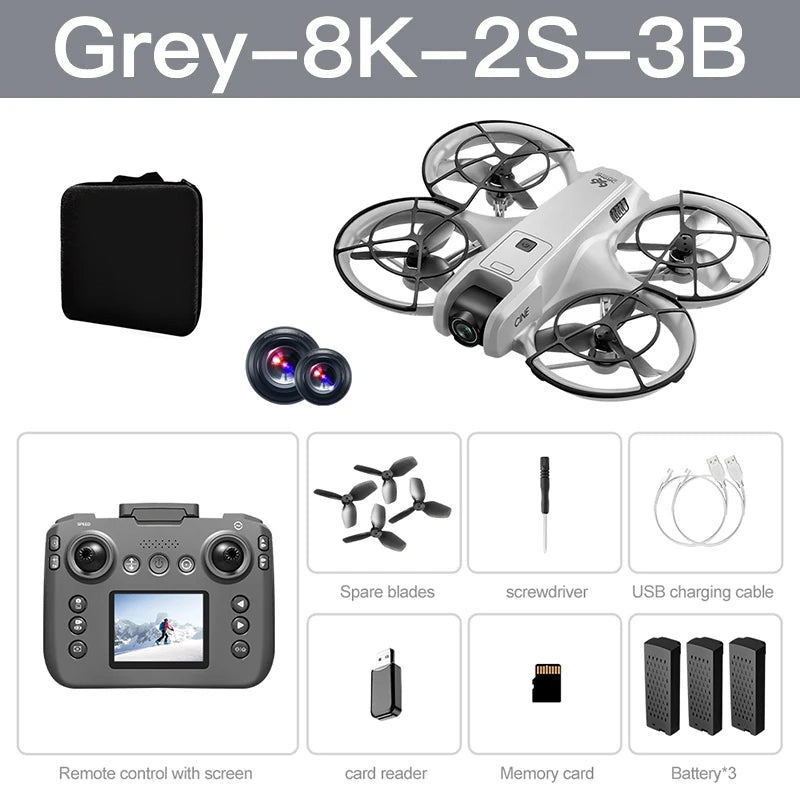 Drones MIJIA V666 HD 180° Drone quadrirotor pour éviter les obstacles, moteur sans balais, flux optique