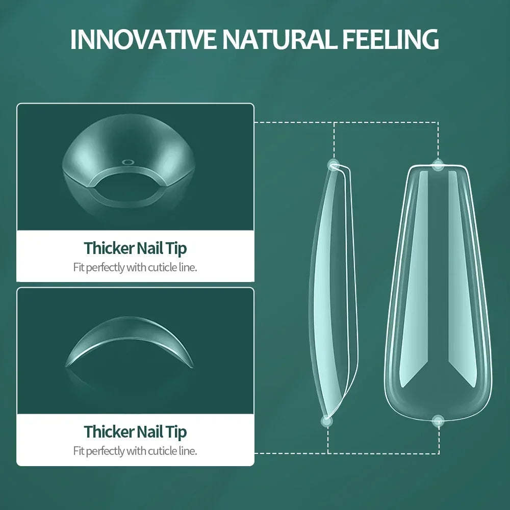 Faux Ongles Nailpop 600 pièces – Capsules Gel Souple Full Cover Multi-Formes