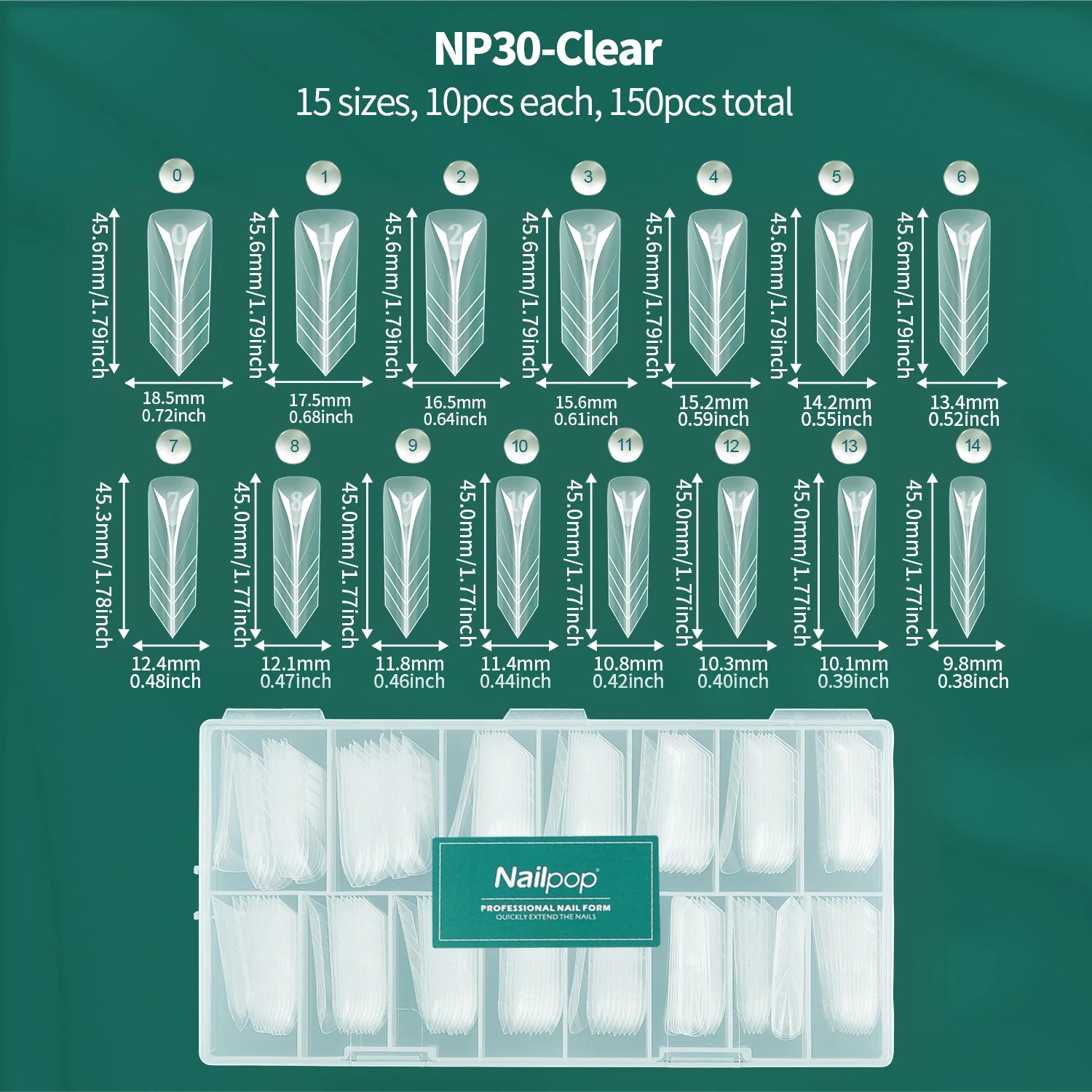 Formes d’ongles français double forme, 360 pièces, 6 styles uniques