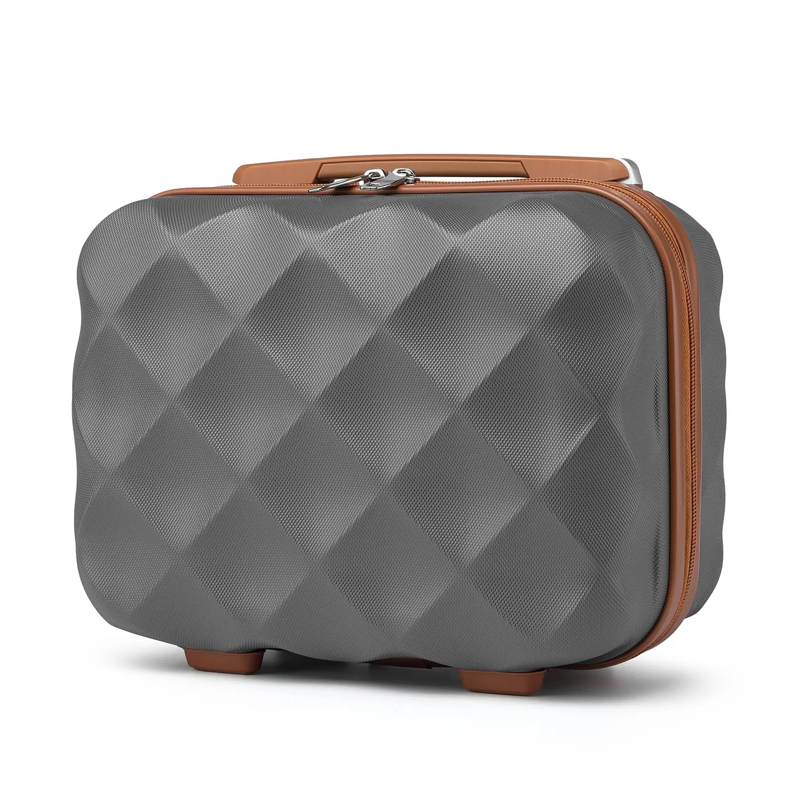 Étui de beauté pour voyageur britannique, mallette de maquillage rigide, bagage à main portable, poignée portée, ceinture grise 31x25x17.2cm