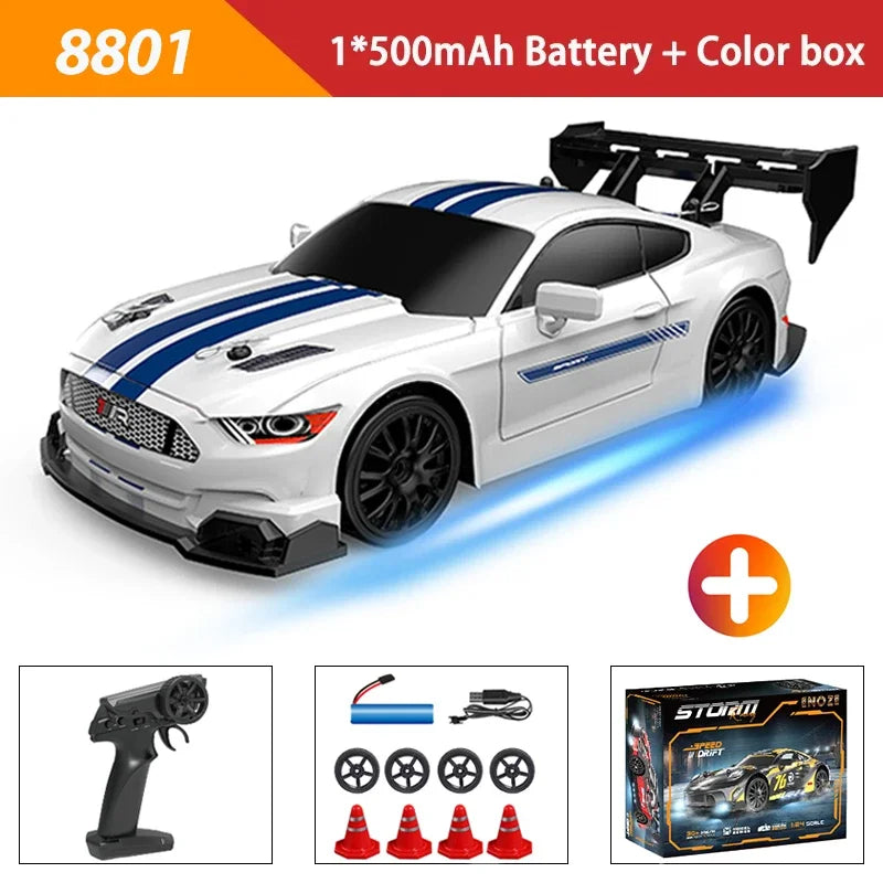 Oike 1:24 télécommande dérive RC voiture 4WD voitures de course à grande vitesse 2.4G modèle de véhicule radiocommandé jouet cadeau pour enfants adultes