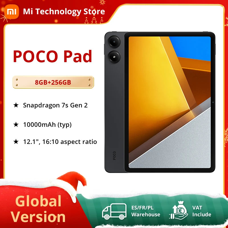 POCO Pad Version mondiale 12.1 ''120Hz 2.5K affichage Snapdragon 7s Gen 2 processeur Octa core 33W 10000mAh batterie Quad haut-parleurs
